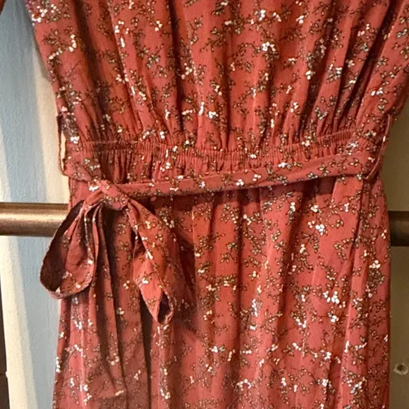 Roolee Terracotta Floral Midi Dress - Picture 3 of 6